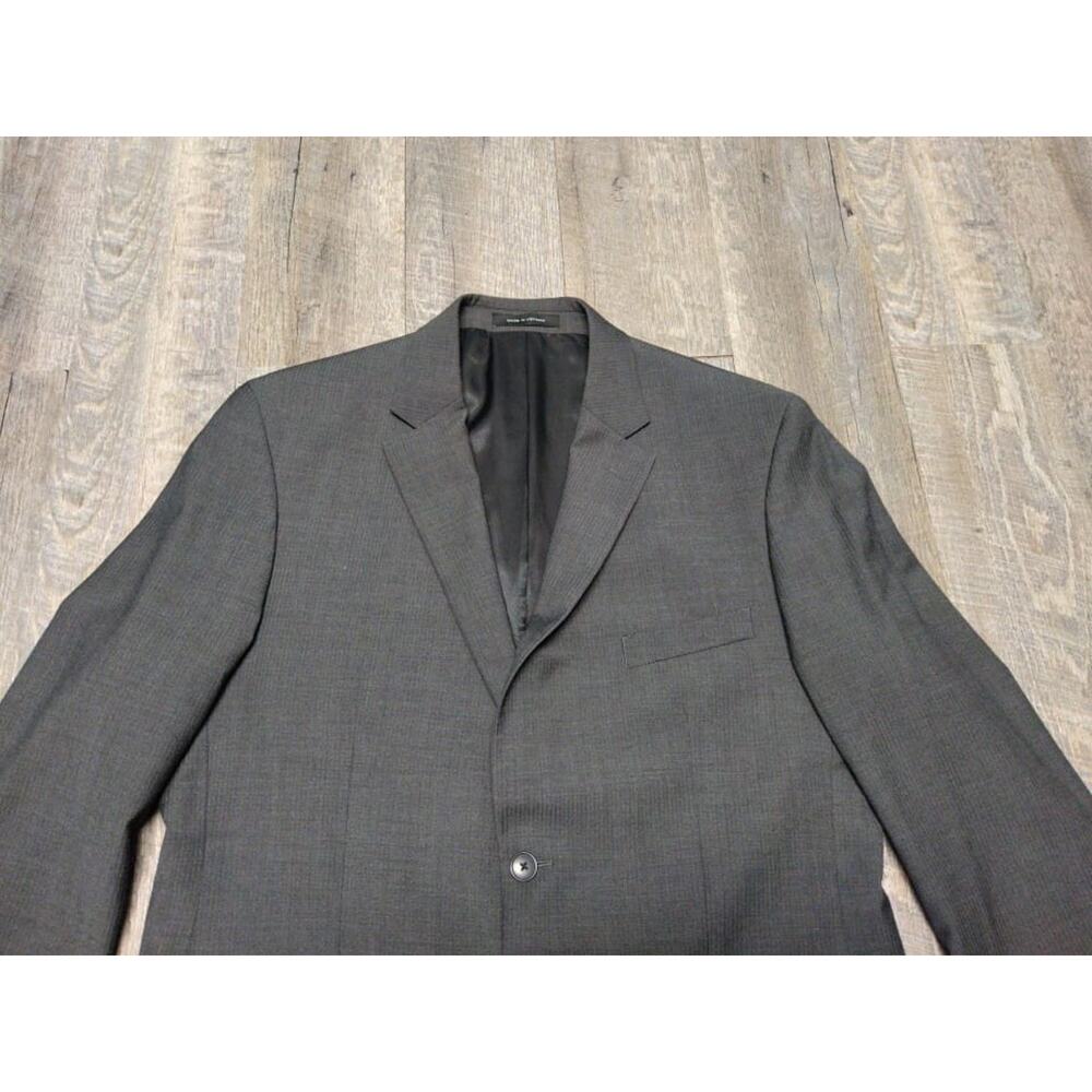 Awareness Kenneth Cole Mens 44L Gray Stripe Sports Coat 2 Button Duel Vent - Picture 4 of 15
